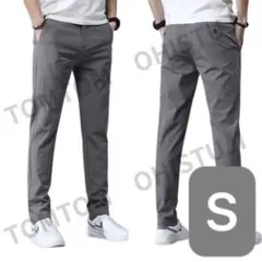 高品質 パンツ ロングパンツ カジュアルストレッチ ゴルフ ダークグレー S