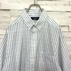 Roundtree & Yorke 半袖チェックシャツ グリーン×ブルー格子柄のサムネイル