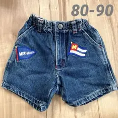 MILK HOUSE 刺繍デニムレトロショートパンツ