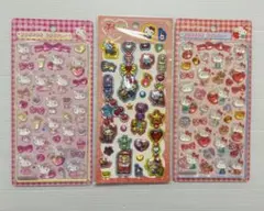 ぷくキラ チャームステッカー キティ　ボンボンドロップ　赤キティ　ピンクキティ