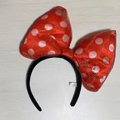 【値下げしました！】ミニーマウス 水玉 リボン カチューシャ 赤