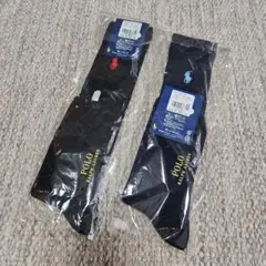 POLO レディースソックス 22-24cm 黒/紺2足セット新品