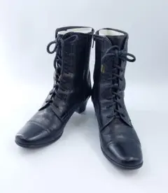 黒 レースアップ レザーブーツ イング ing 24cmEE 良品
