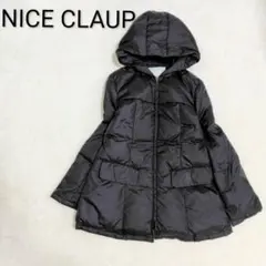 【ナイスクラップ】黒 ダウンジャケット M フード付き フェザー k3594