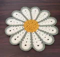 デイジーお花の円座座布団♥ かぎ針編みハンドメイド 36cm - メルカリ