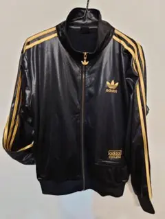 adidas ジャージ　セットアップ　 黒/金　トレイフォル