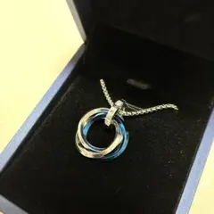 ネックレス メンズ レディース キュービックジルコニア 3連リング　男女兼用