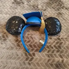 卒業帽とスパンコール耳のミッキーカチューシャ