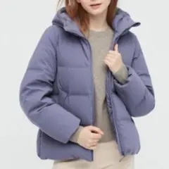 新品同様 ユニクロ シームレスダウンパーカ パープル M
