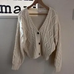 niko and ... アイボリー ケーブルニットカーディガン