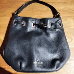 ♡*ン様 kate spade 黒 レザー ハンドバッグ