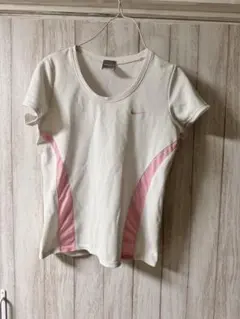 Nike FIT DRY Mホワイト/ピンク Tシャツランニングシャツ