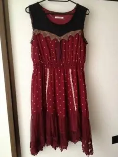 赤　ドット　水玉　ワンピース　アクシーズファム