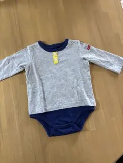 MIKIHOUSE長袖ボディスーツ グレー ネイビー70