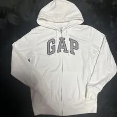 GAP ホワイト ジップアップパーカー