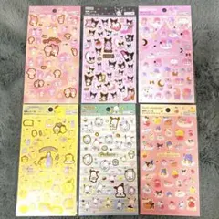 ダイソー　サンリオ箔押しシール　6枚セット