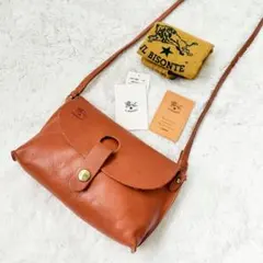 イルビゾンテ ショルダーバッグ 2way レザー ロゴ 茶系