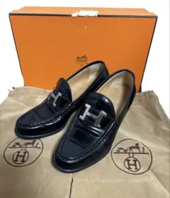 HERMES エルメス ローファー Hロゴ ブラック　35ハーフのサムネイル