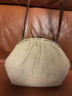 がま口 ショルダーバッグ ベージュ