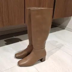 【未使用】ブラウン ロングブーツ ジッパー付き