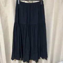 AMERICAN HOLIC ブラック ロングスカート フレア 刺繍のサムネイル