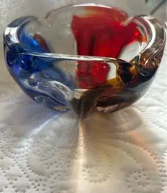 昭和レトロ　びいどろ　オブジェ　灰皿　手作りガラス　小物入れ　花器　花瓶