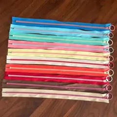 35cm 10色セット コンビカラー リングファスナー ハンドメイド バイカラー