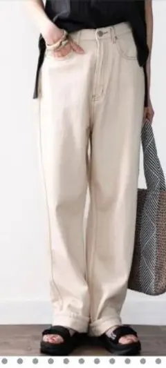 ハイウエストワイドストレートデニム