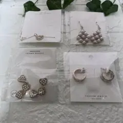 新品未使用 ネックレス・イヤリング 両耳用 4点セット レディースアクセサリー6