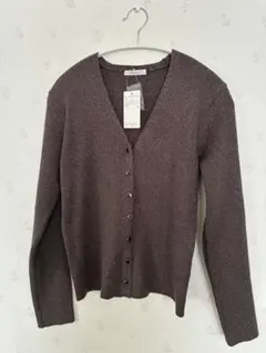 ブラウン Vネック カーディガン フリーサイズ
