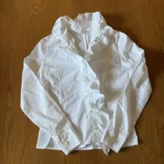 NARA CAMICIE フリル付きホワイトシャツ