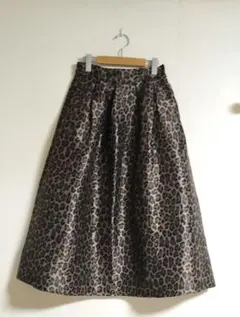 ヒョウ柄 フレアロングスカート
