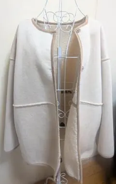 【春に向けて売り切りセール】Re:EDIT 配色フェイクムートンコート２way