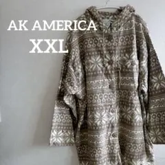 AK AMERICA 【XXL】フリースジャケット フード付き ベージュ
