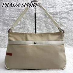 プラダスポーツ ショルダーバッグ カメラバッグ キャンバス レザー ベージュ PRADA ベージュ レザー ショルダーバッグ