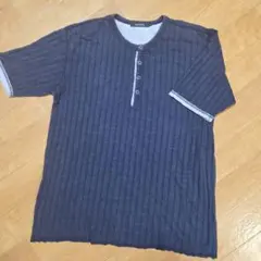 BEAMS ヘンリーネック 半袖 Tシャツ ネイビー Lサイズのサムネイル