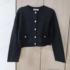 サイズ2　Apuweiser-riche ジャケットライクカーディガン　ブラック