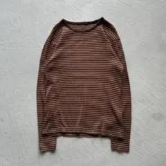 00s old uniqo brown border l/s ボーダー ロンt