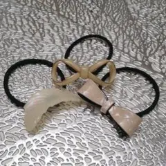 《開封のみ》ヘアゴム×3セット★リボン・羽根