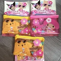 サンリオ フラットポーチS 日焼け サマー ポムポムプリン マイメロディ 3点