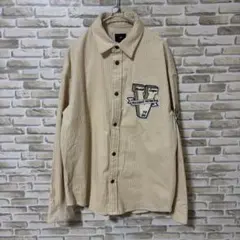 H&M コーデュロイシャツ　ロゴシャツ　メンズL