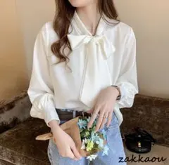 リボン付きホワイトシャツ 2XLサイズ