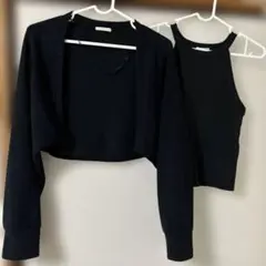 ブラック カーディガン タンクトップセット Mサイズ
