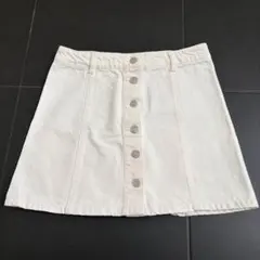 Forever21 ホワイトデニムミニスカート フロントボタン付き