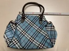 【BURBERRY BLUE LABEL】　青系チェック柄　ハンドバッグ