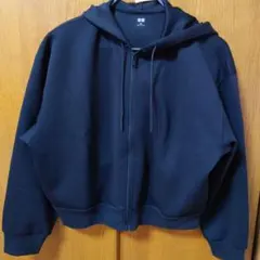 UNIQLO黒ー フード付きジップアップジャンパーXXL
