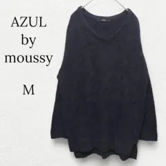 【AZUL by moussy】 Vネック ニットチュニック ドロップショルダー