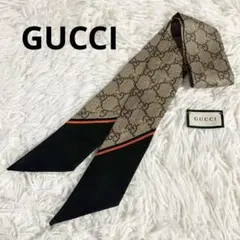 GUCCI　グッチ　ネックボウ　beeロゴ　GG柄　蜂　リボンスカーフ　ビー Authentic GUCCI GG Monogram Gold Bee Silk Ribbon, Twilly, Bandeau