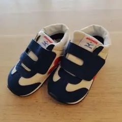 ミキハウス Mizunoコラボ スニーカー ネイビー/ホワイト/レッド 14cm