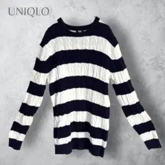 【UNIQLO ユニクロ】　コットンカシミヤケーブルセーター　洗える　メンズ